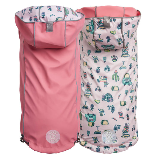 Reversible Elasto-Fit Raincoat - Pink/Pink GF Pet